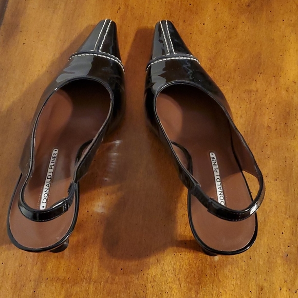 Donald Pliner black patent leather heels, size 6 - Picture 4 of 6